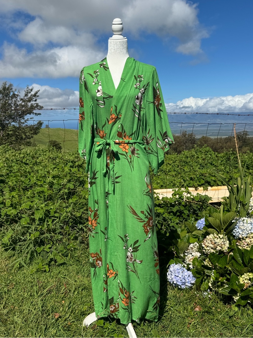 Hana Wrap Dress XIX Palms Hawaii tropical Vacation Resort Boho Kimono Sleeve
